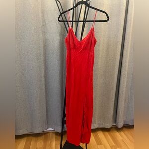 ZARA Bright Red Polka Dot Slip Dress XS